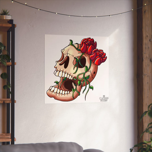 Rose Skull Poster