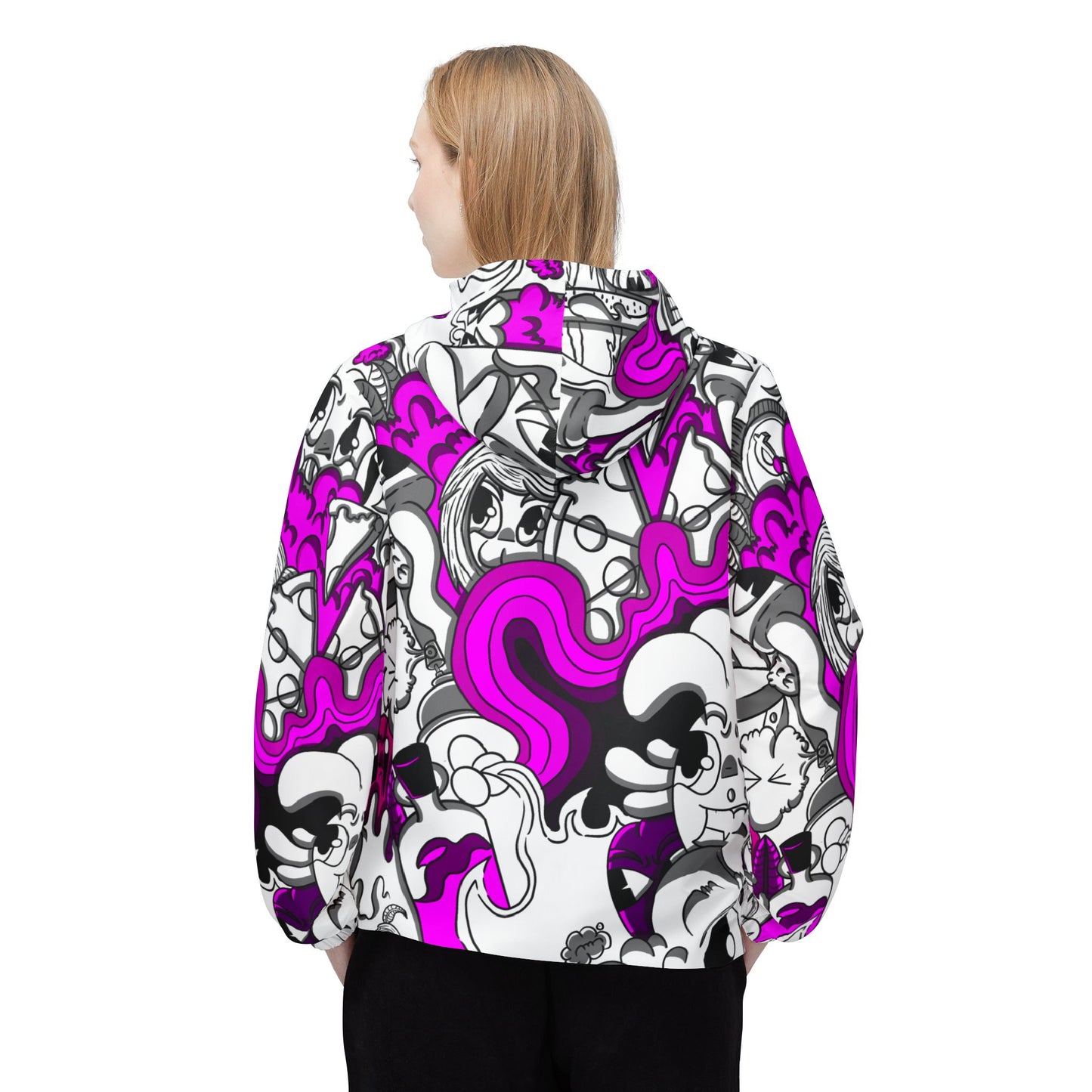 Windbreaker Jacket Pink Doodle