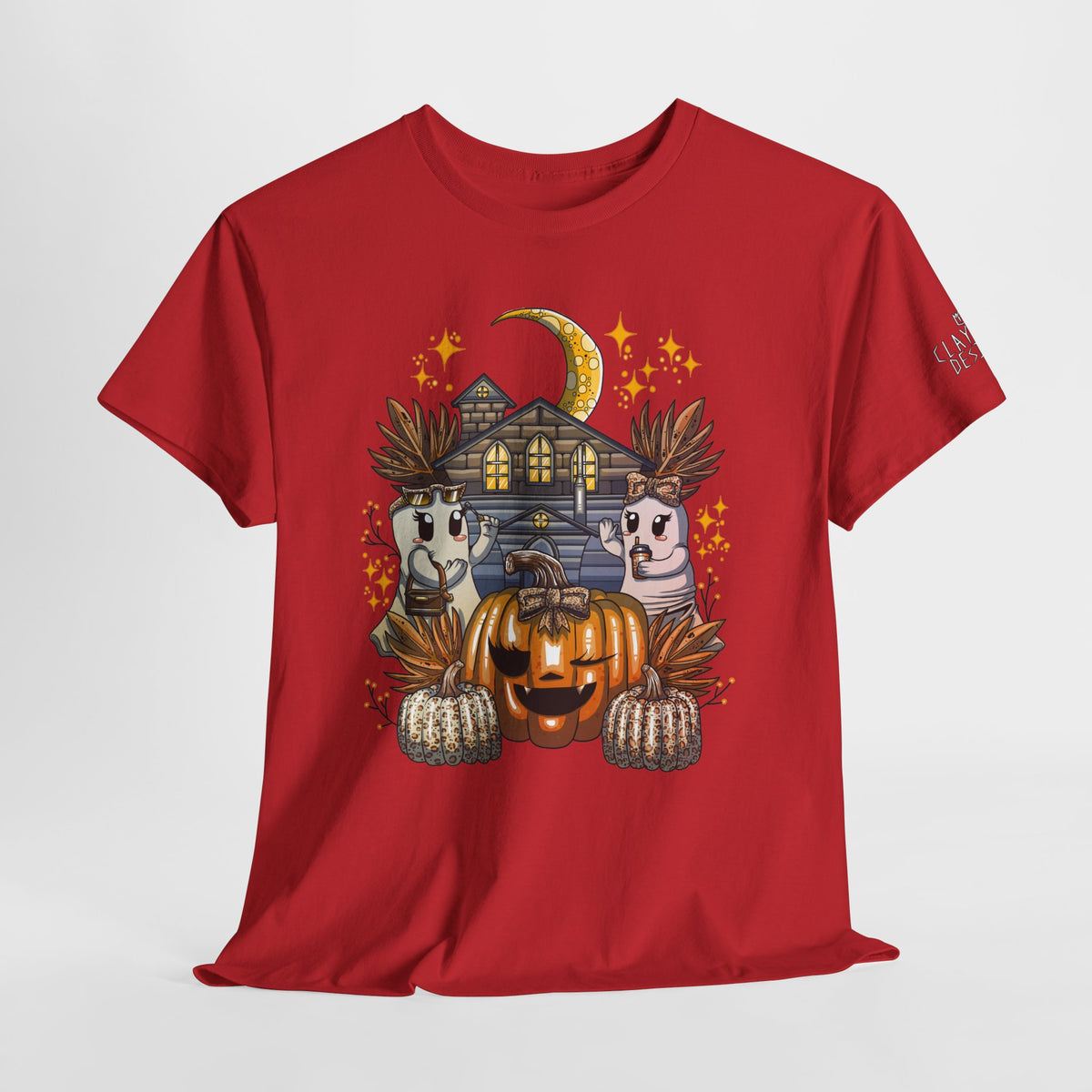 Adult Halloween Pumpkin Unisex Heavy Cotton Tee