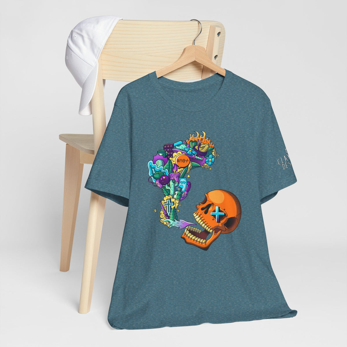 Unisex Jersey Short Sleeve Tee-Doodle Skull