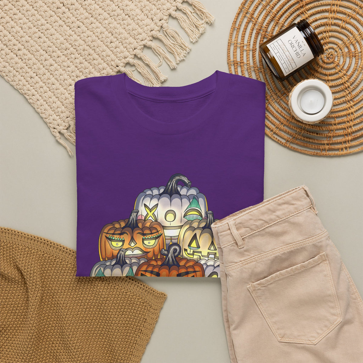 Halloween Pumpkin Unisex Heavy Cotton Tee