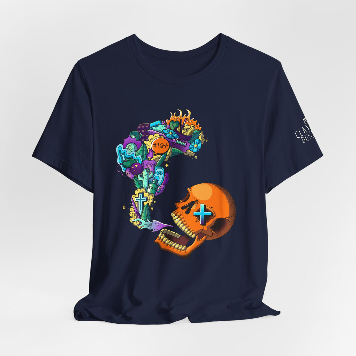 Unisex Jersey Short Sleeve Tee-Doodle Skull