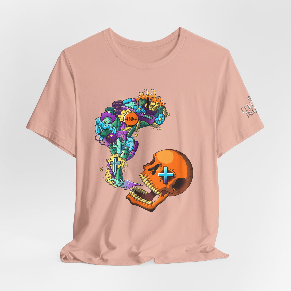 Unisex Jersey Short Sleeve Tee-Doodle Skull