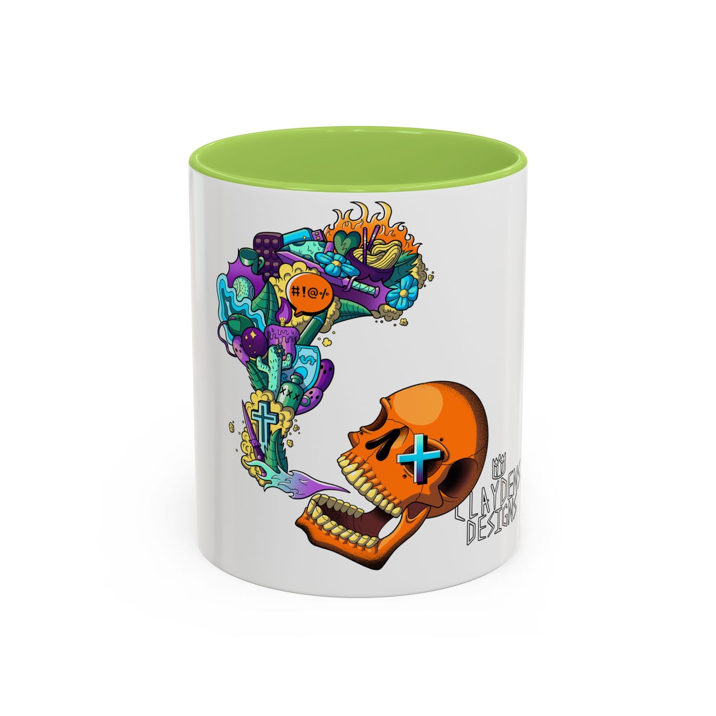 Accent Coffee Mug-Doodle Skull