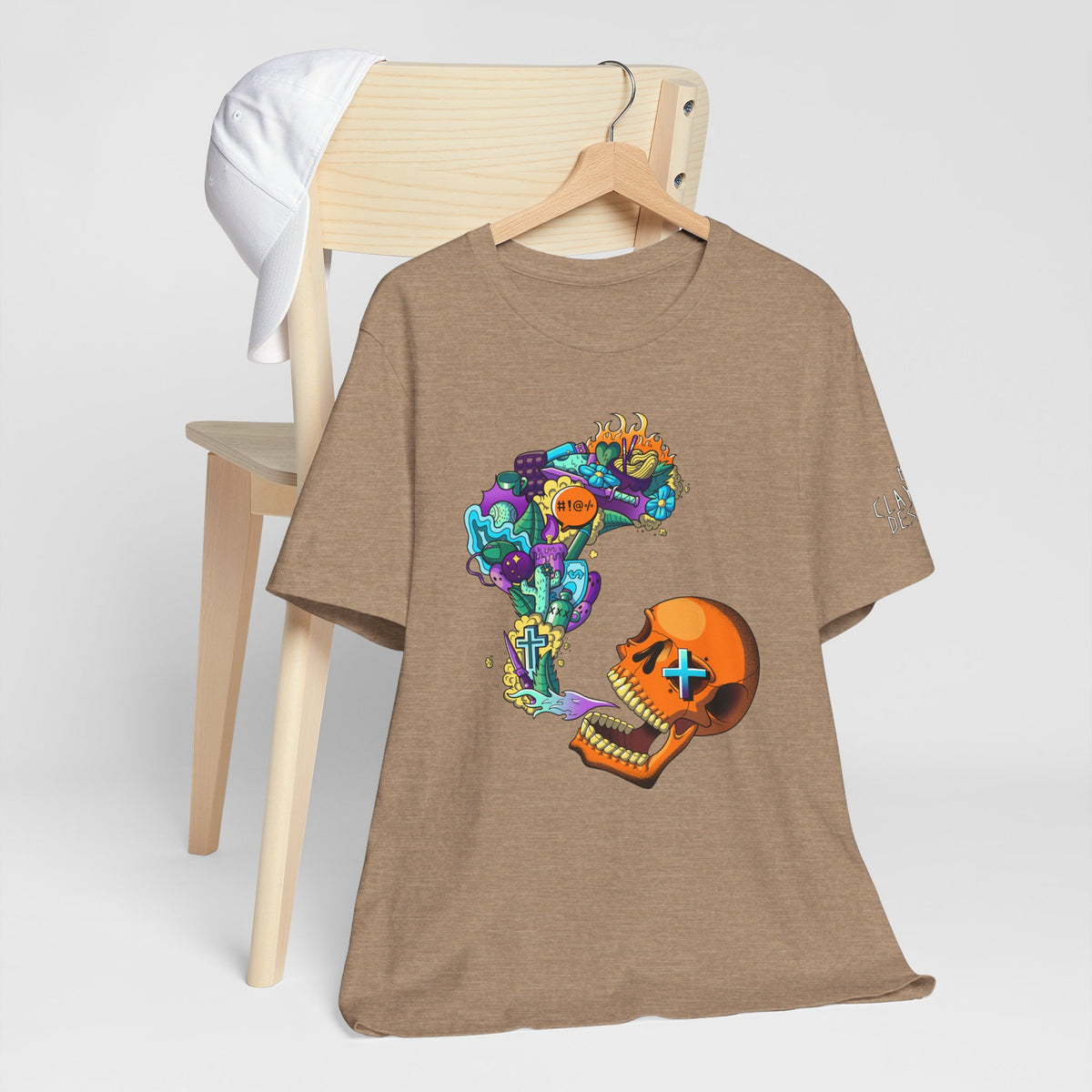 Unisex Jersey Short Sleeve Tee-Doodle Skull