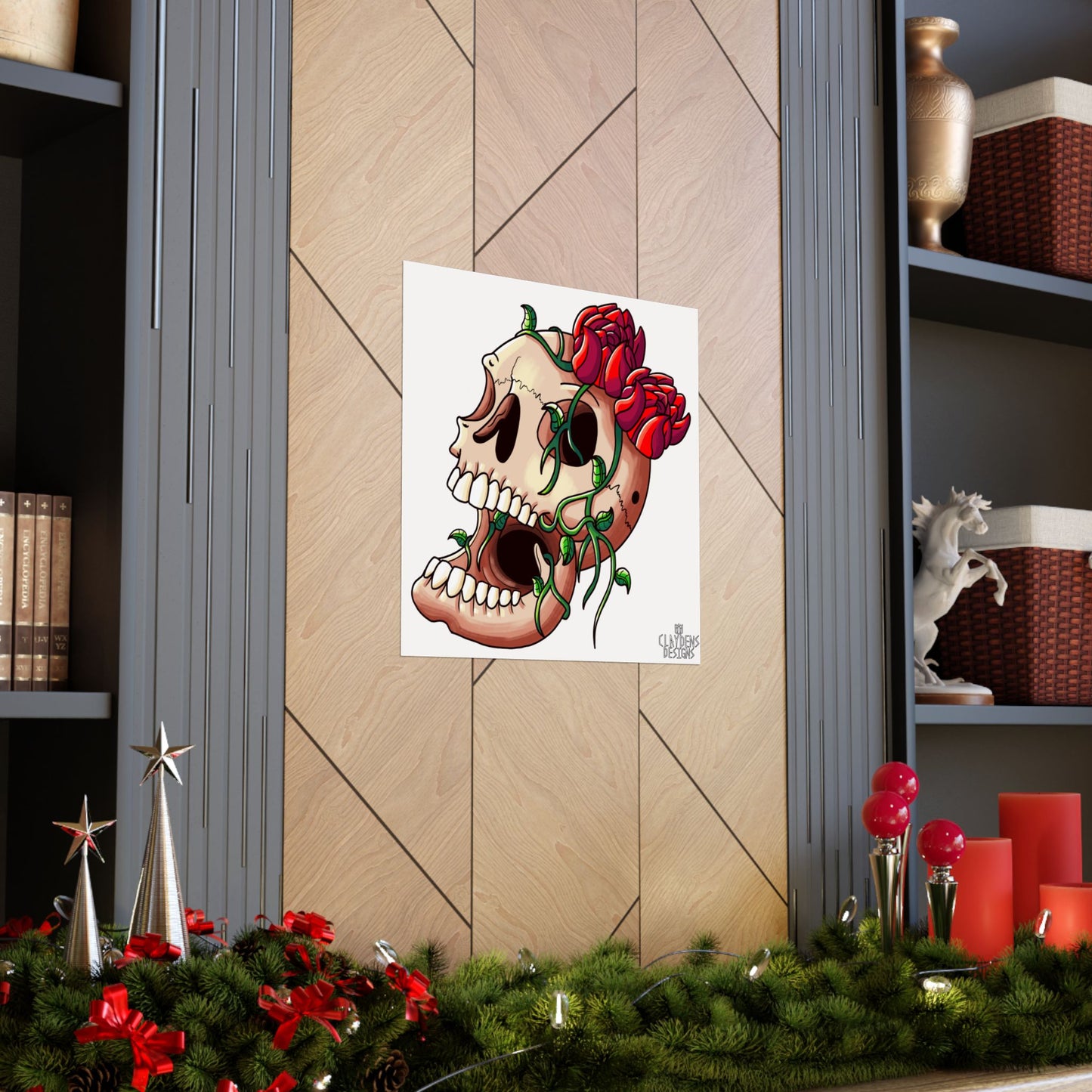 Rose Skull Poster