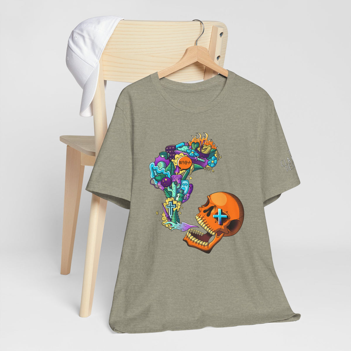 Unisex Jersey Short Sleeve Tee-Doodle Skull