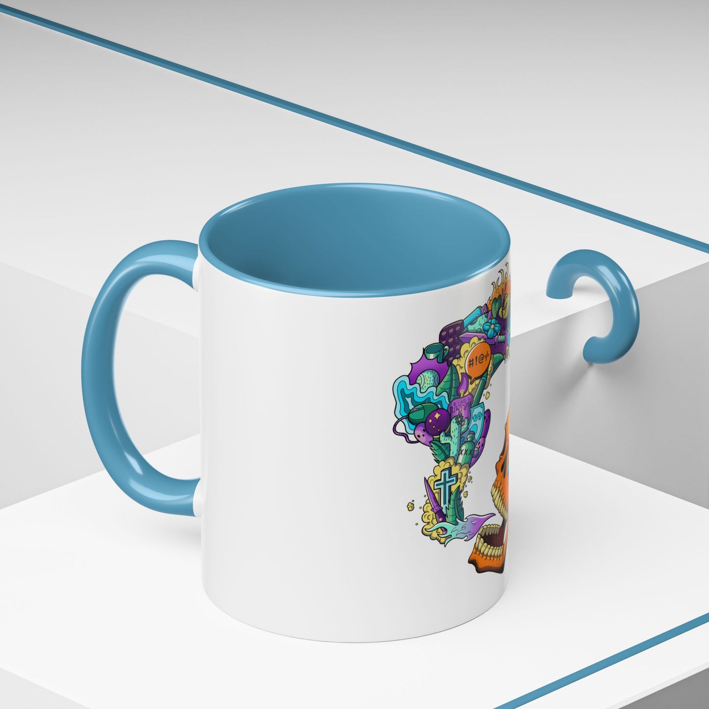 Accent Coffee Mug-Doodle Skull