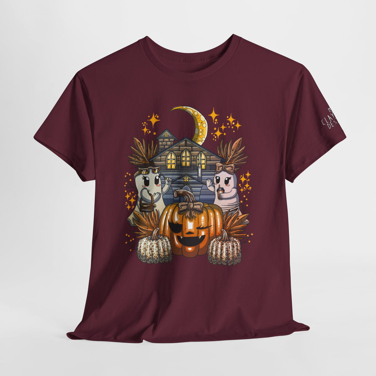 Adult Halloween Pumpkin Unisex Heavy Cotton Tee