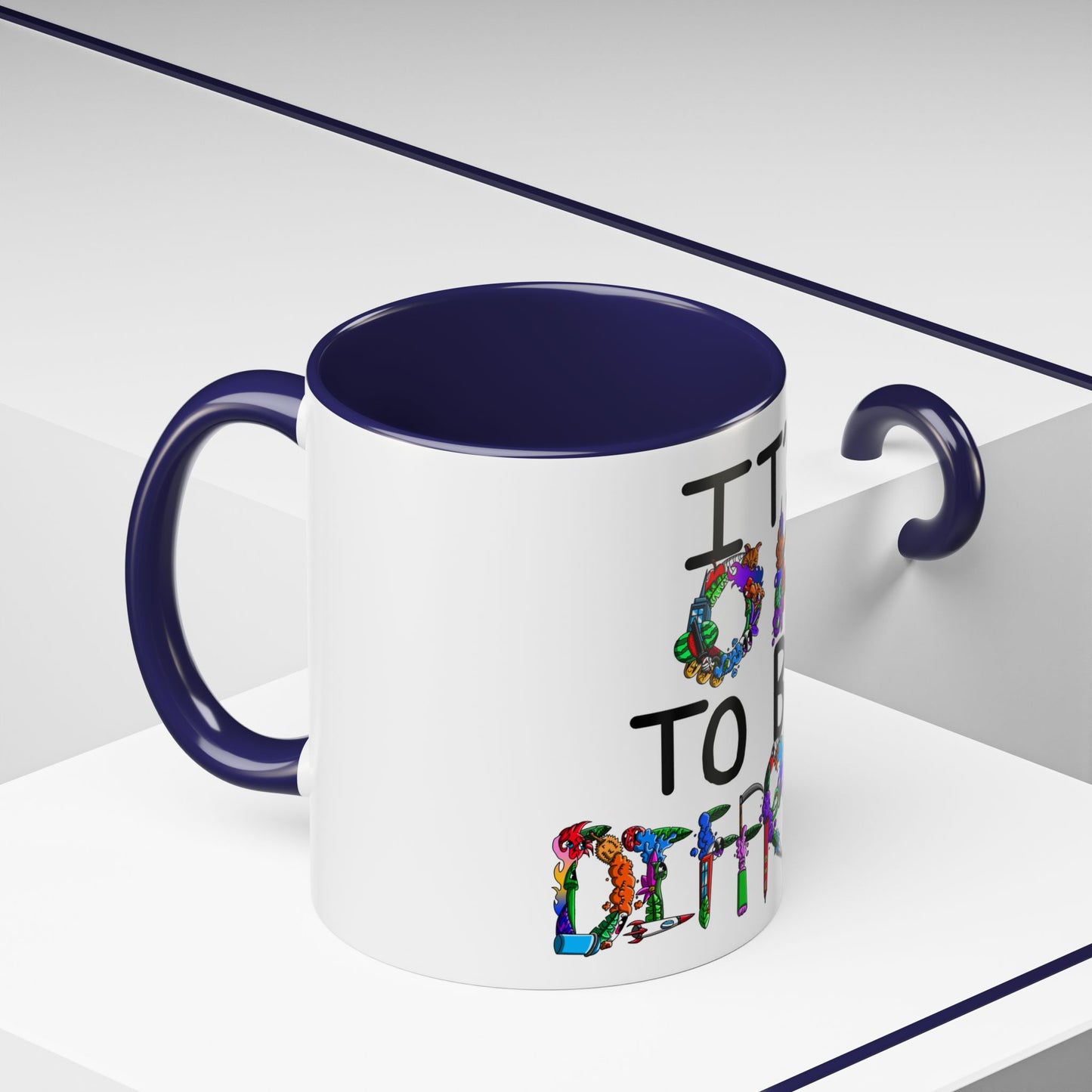 Accent Coffee Mug-Doodle It's OK to be Different