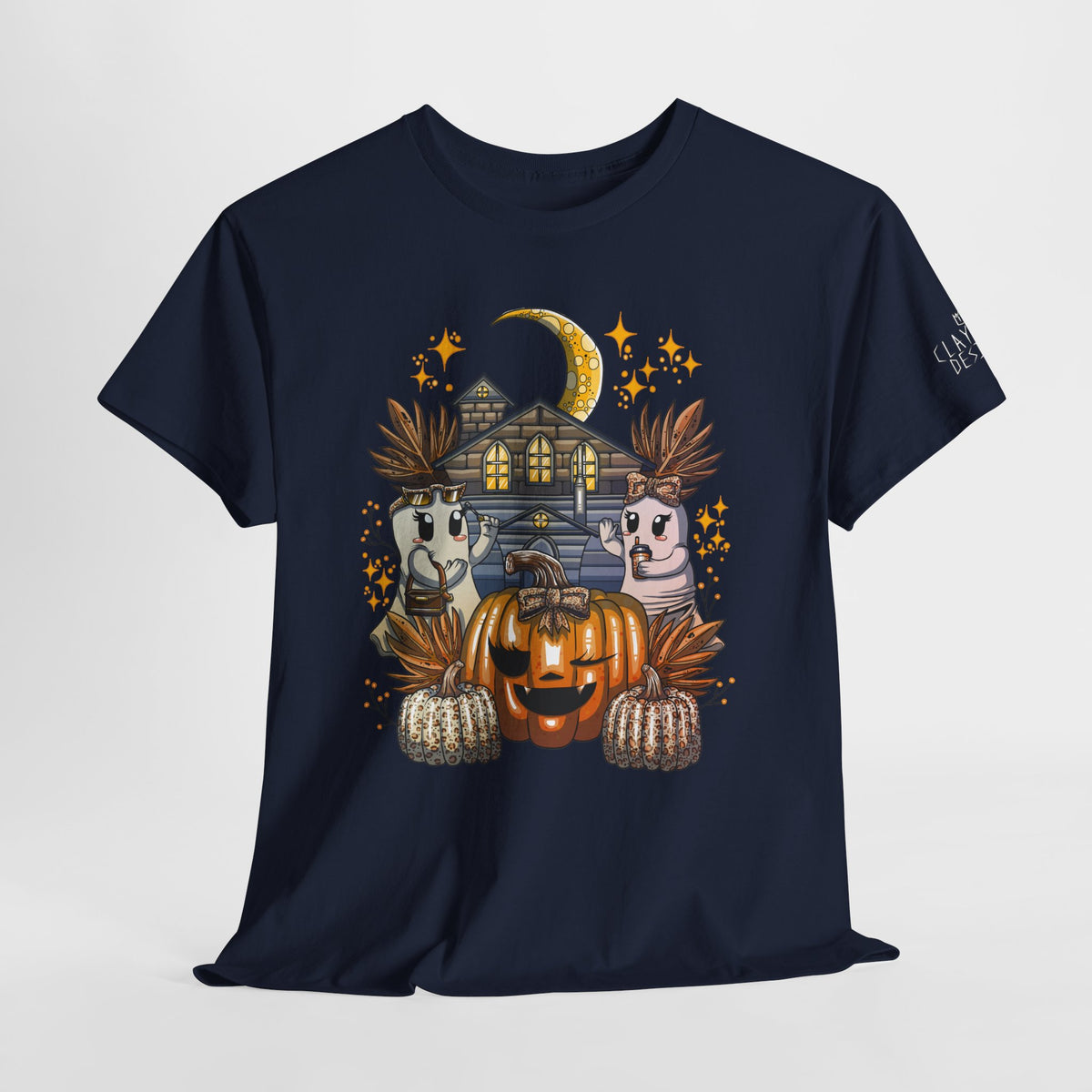 Adult Halloween Pumpkin Unisex Heavy Cotton Tee