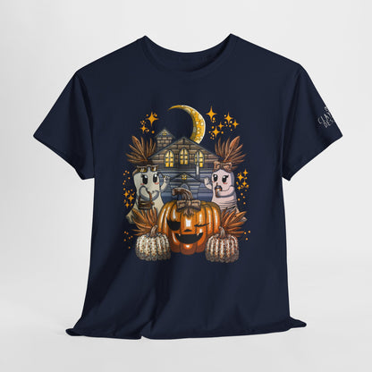 Adult Halloween Pumpkin Unisex Heavy Cotton Tee