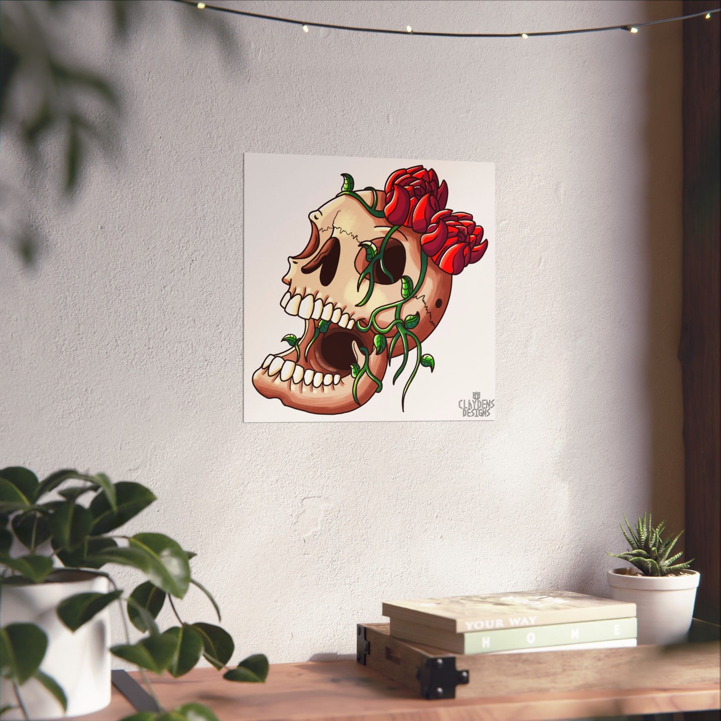 Rose Skull Poster