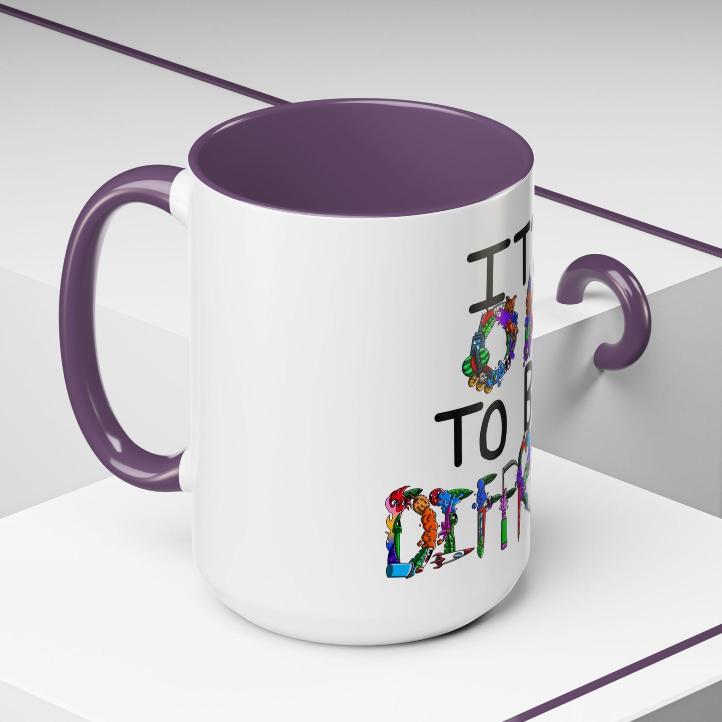 Accent Coffee Mug-Doodle It's OK to be Different