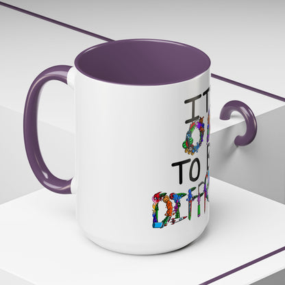 Accent Coffee Mug-Doodle It's OK to be Different