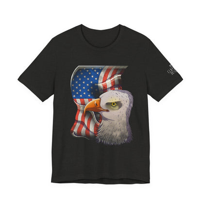 Bella+Canvas Unisex Jersey Short Sleeve Tee with print on sleeve