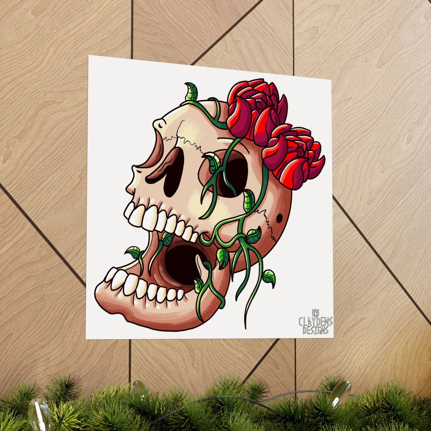 Rose Skull Poster