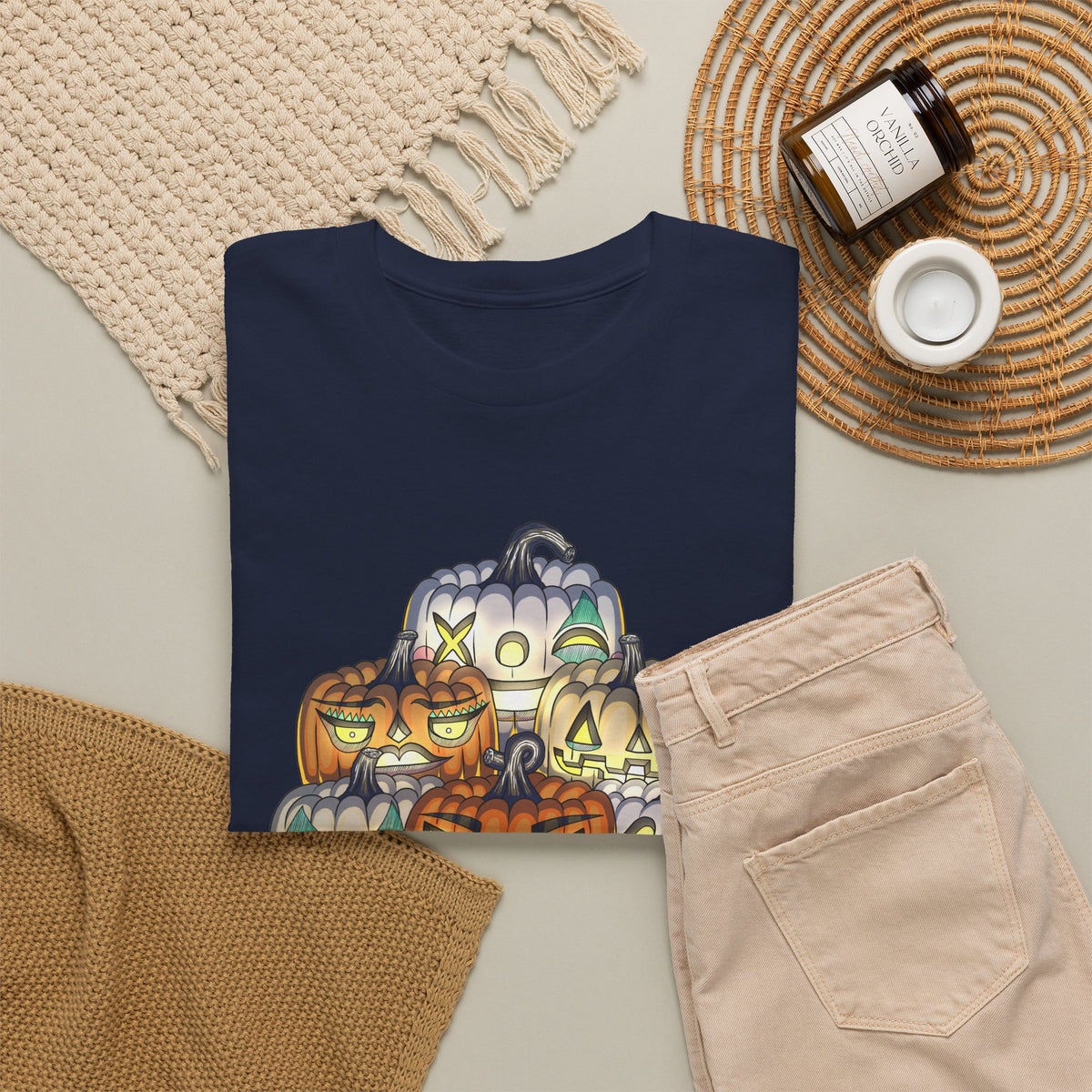 Halloween Pumpkin Unisex Heavy Cotton Tee