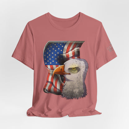 Bella+Canvas Unisex Jersey Short Sleeve Tee with print on sleeve