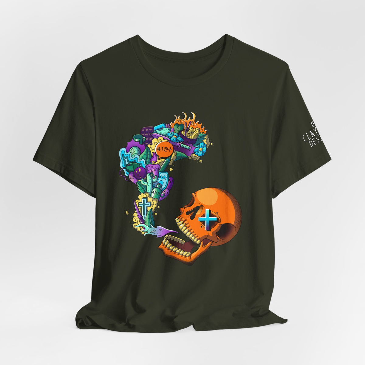 Unisex Jersey Short Sleeve Tee-Doodle Skull