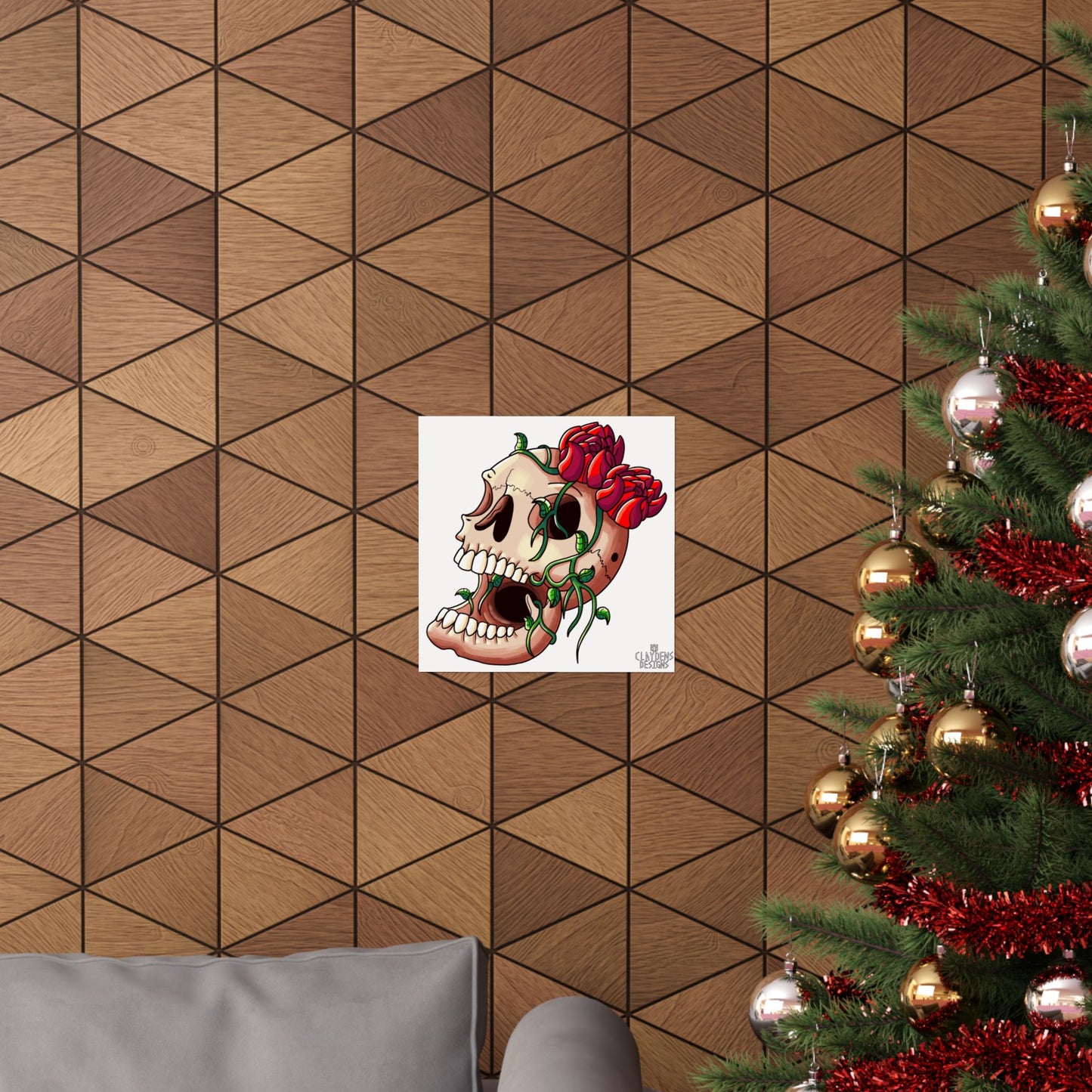 Rose Skull Poster