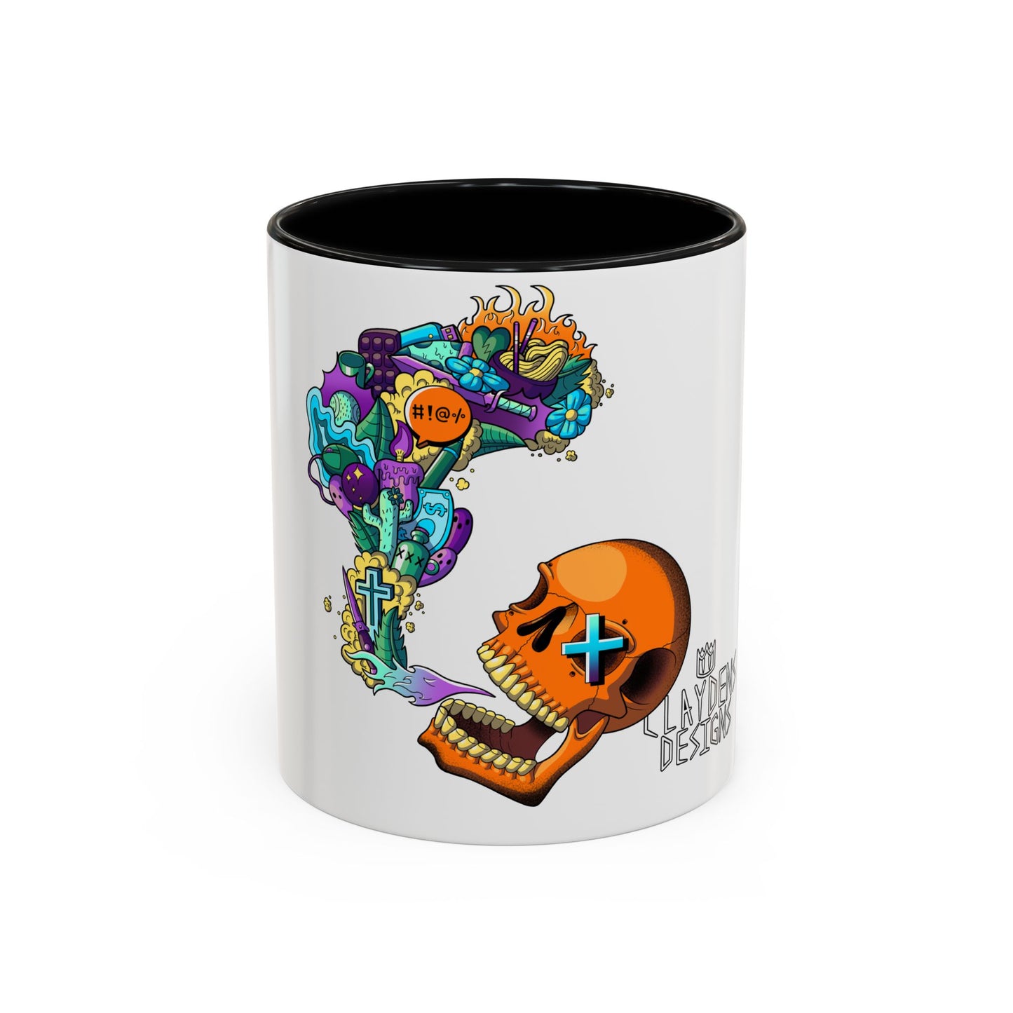Accent Coffee Mug-Doodle Skull