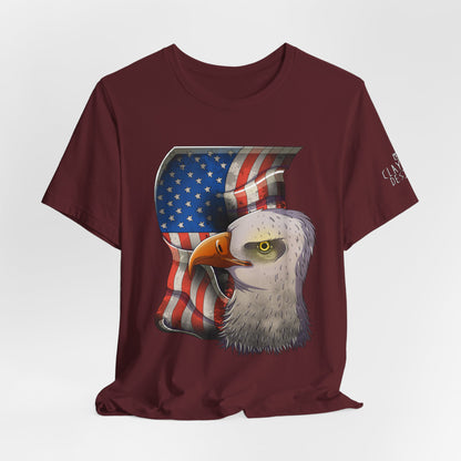 Bella+Canvas Unisex Jersey Short Sleeve Tee with print on sleeve
