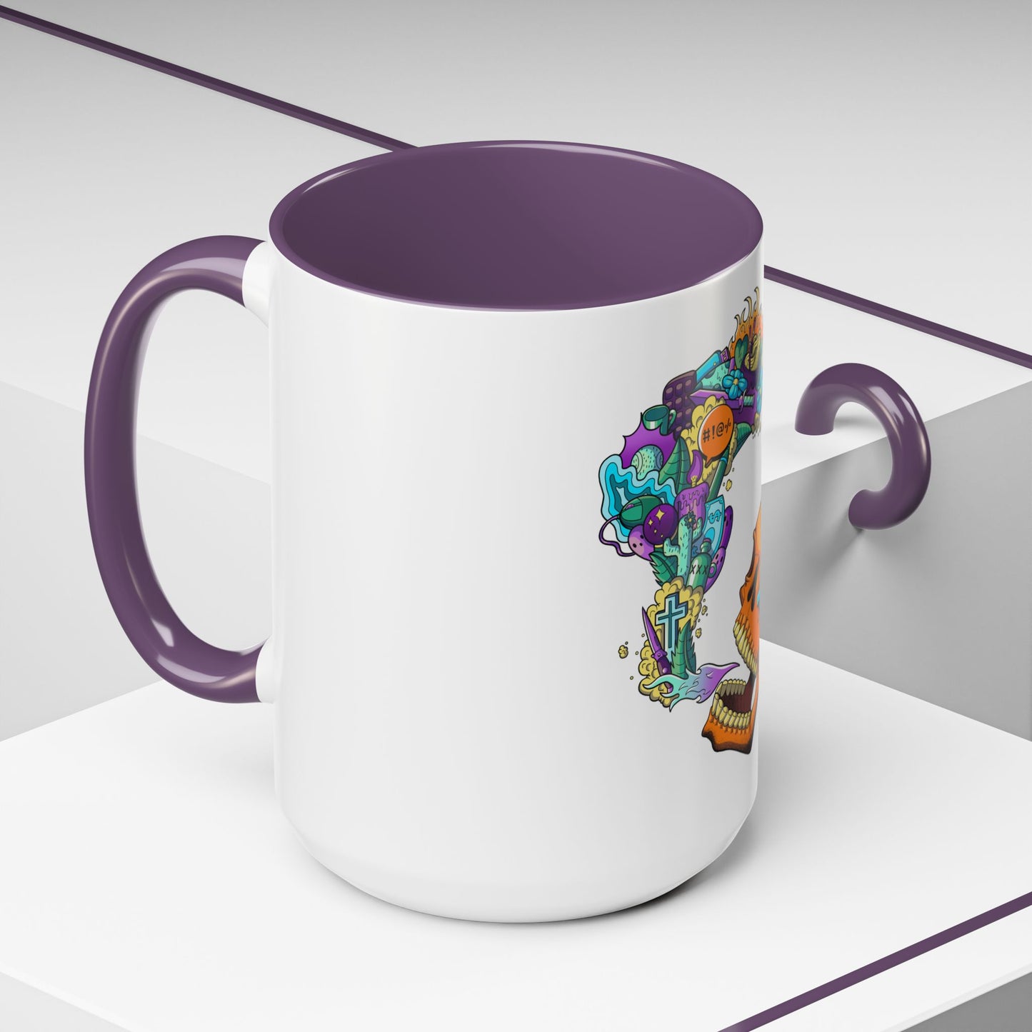 Accent Coffee Mug-Doodle Skull