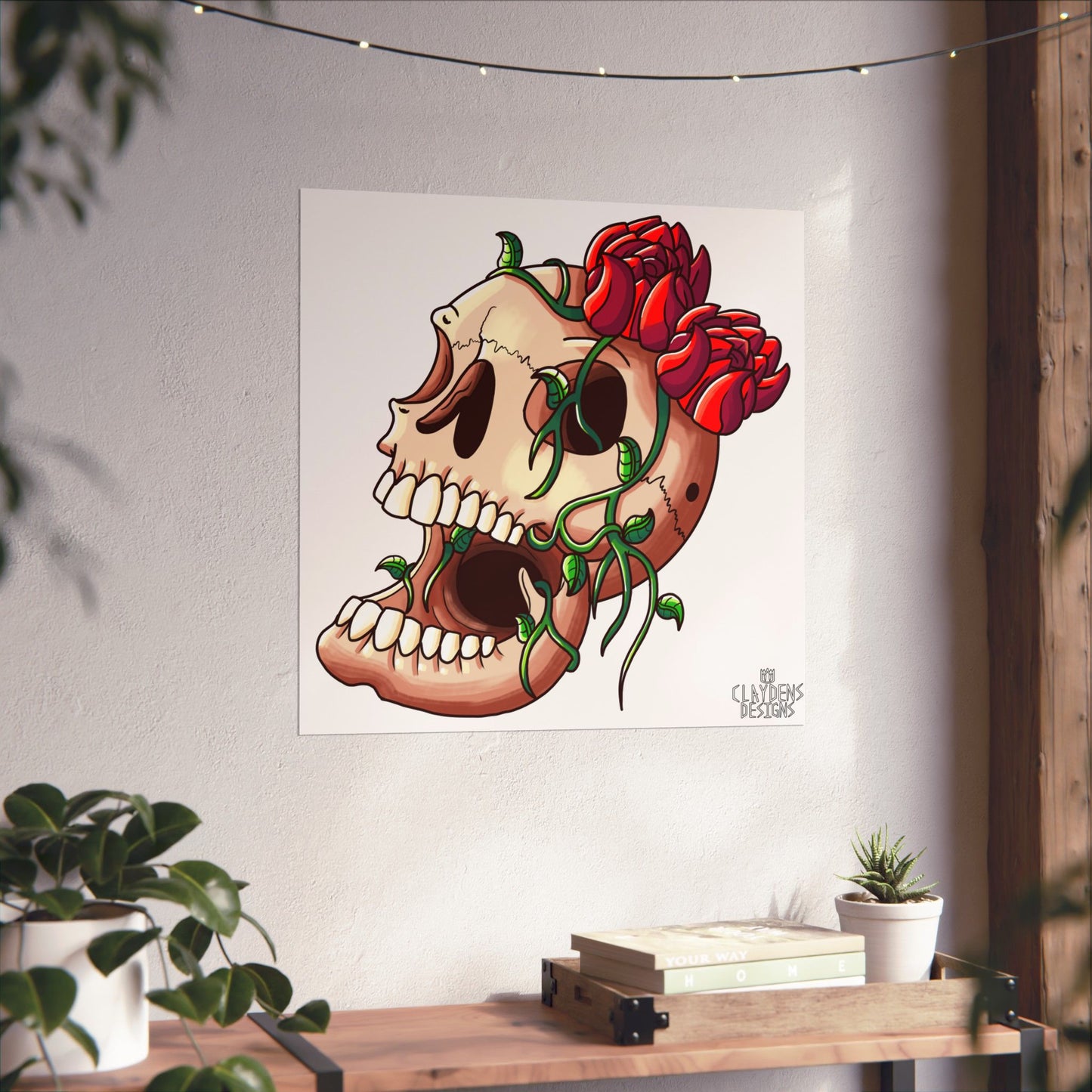 Rose Skull Poster