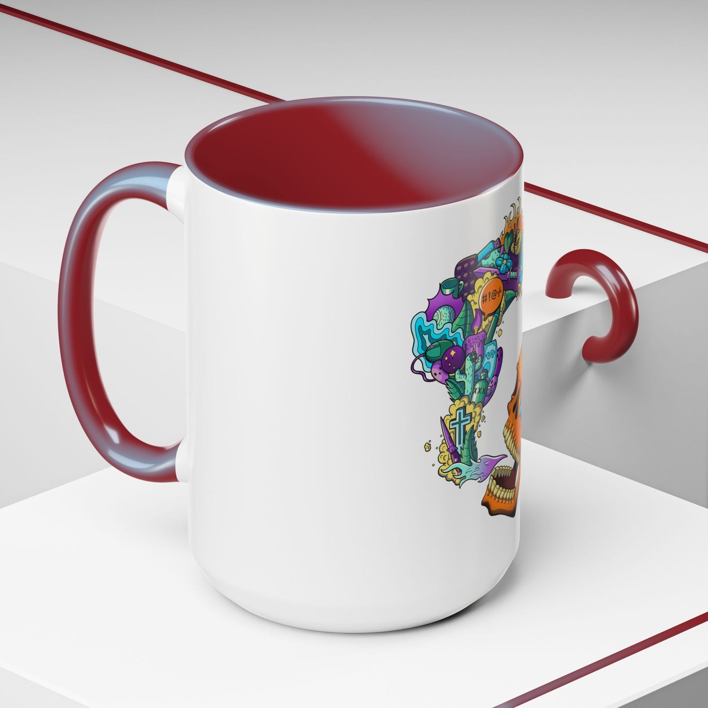 Accent Coffee Mug-Doodle Skull