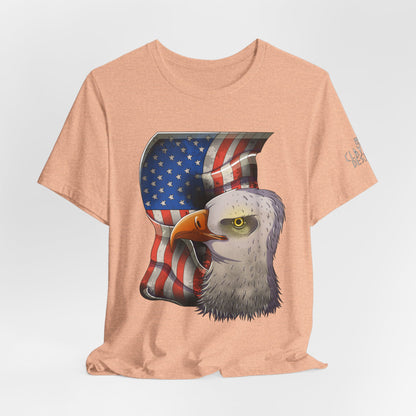 Bella+Canvas Unisex Jersey Short Sleeve Tee with print on sleeve