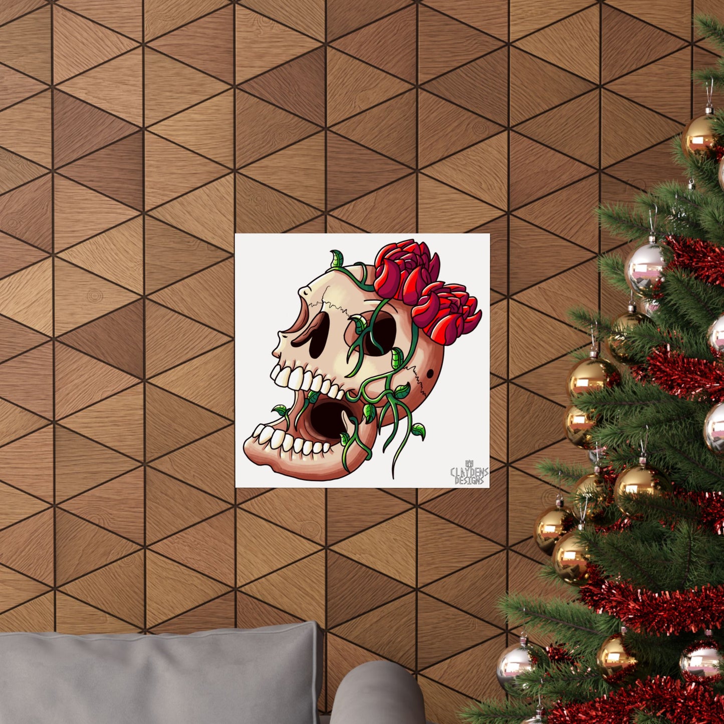 Rose Skull Poster
