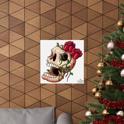 Rose Skull Poster