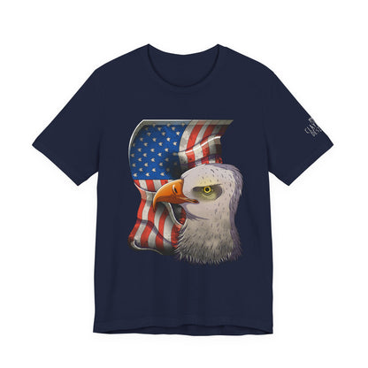 Bella+Canvas Unisex Jersey Short Sleeve Tee with print on sleeve