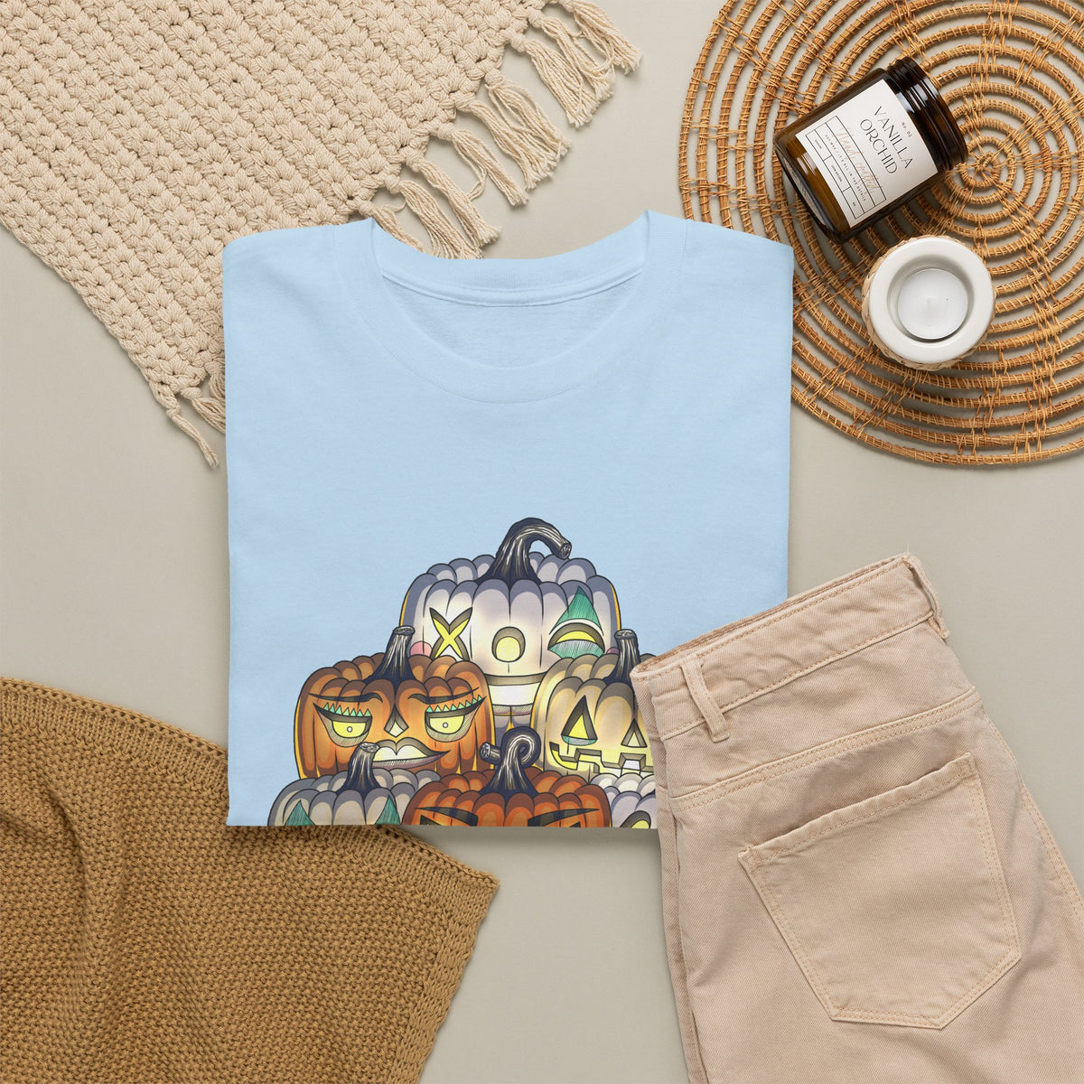 Halloween Pumpkin Unisex Heavy Cotton Tee