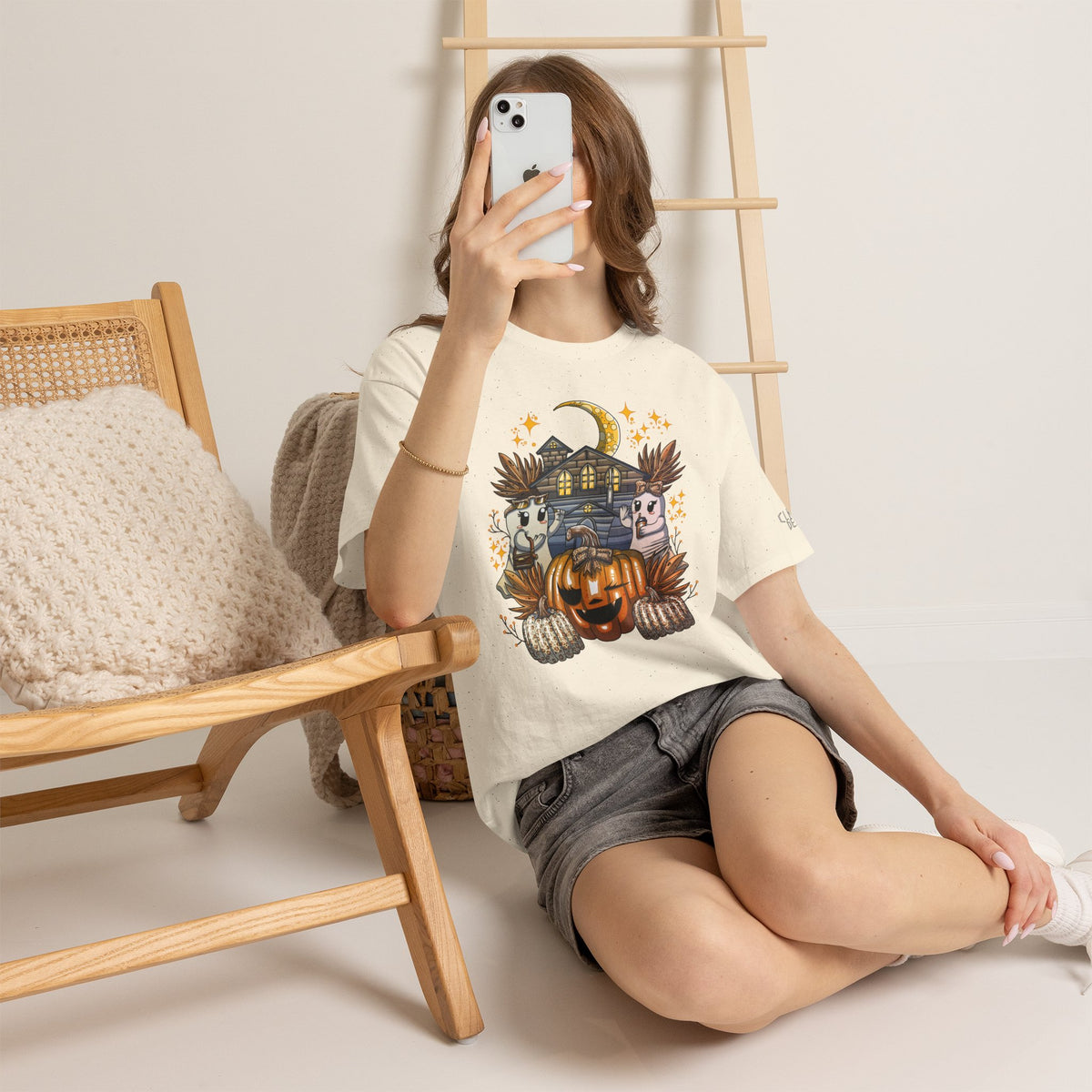 Adult Halloween Pumpkin Unisex Heavy Cotton Tee