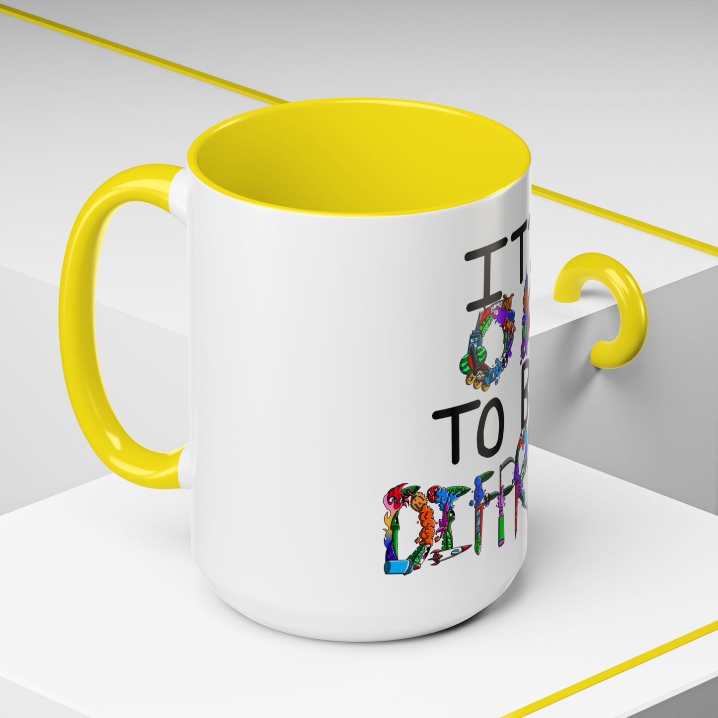 Accent Coffee Mug-Doodle It's OK to be Different
