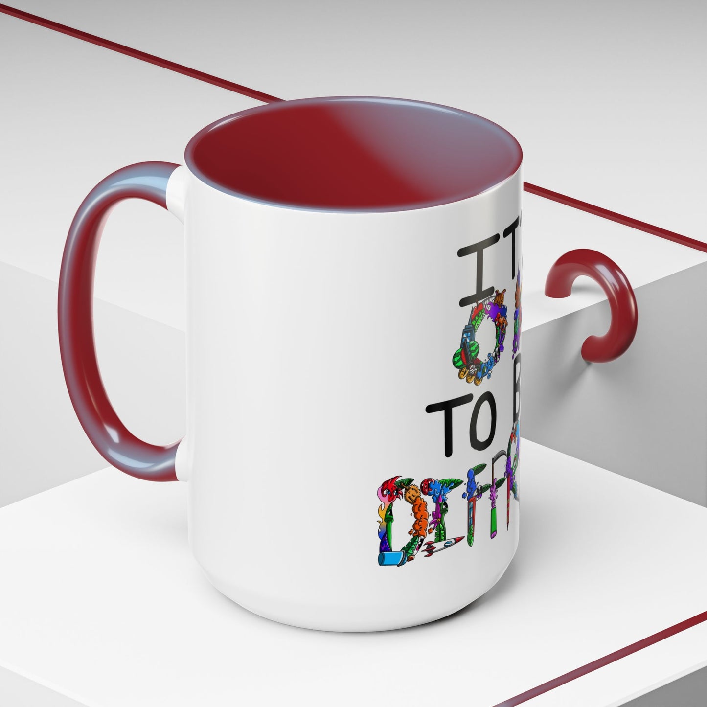 Accent Coffee Mug-Doodle It's OK to be Different
