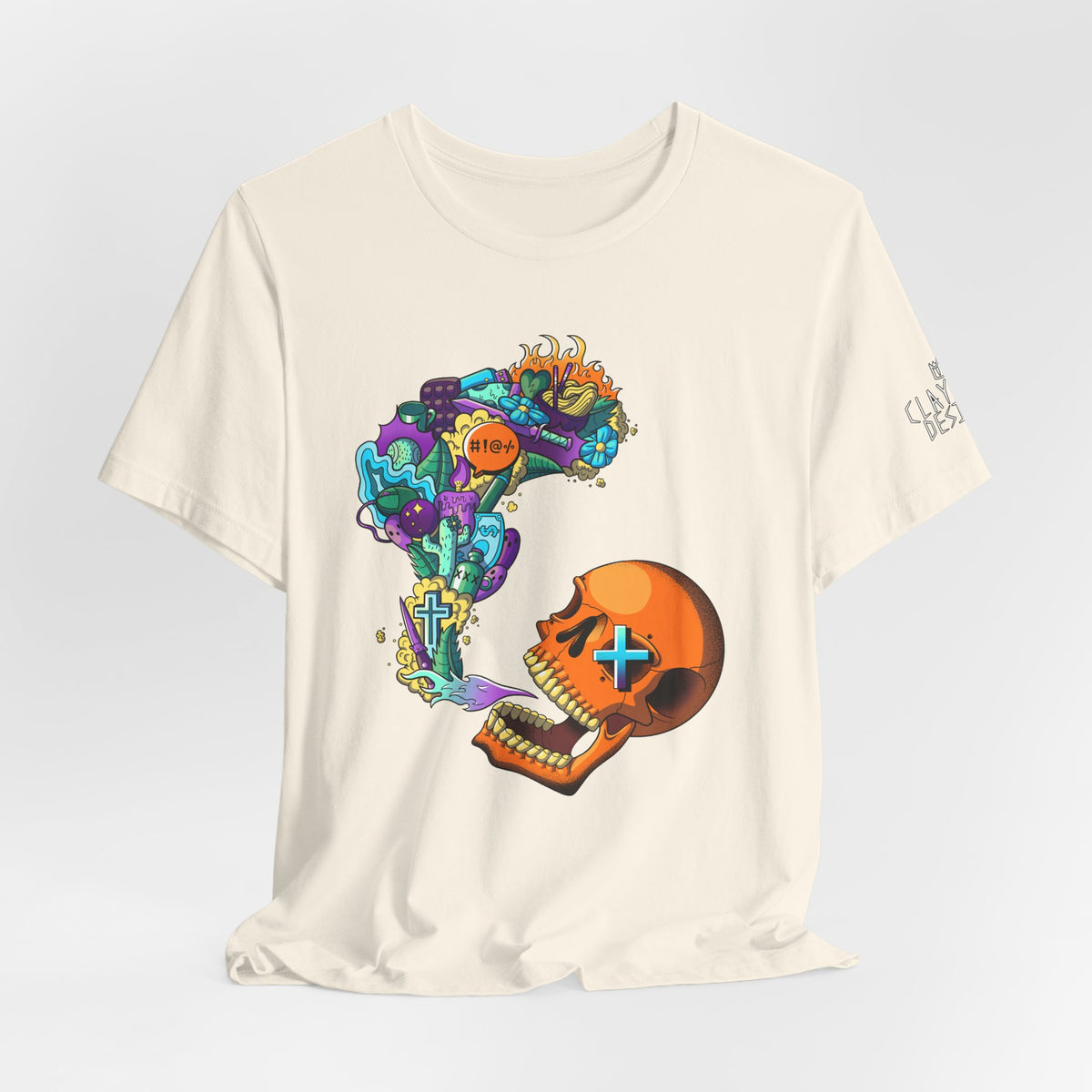 Unisex Jersey Short Sleeve Tee-Doodle Skull