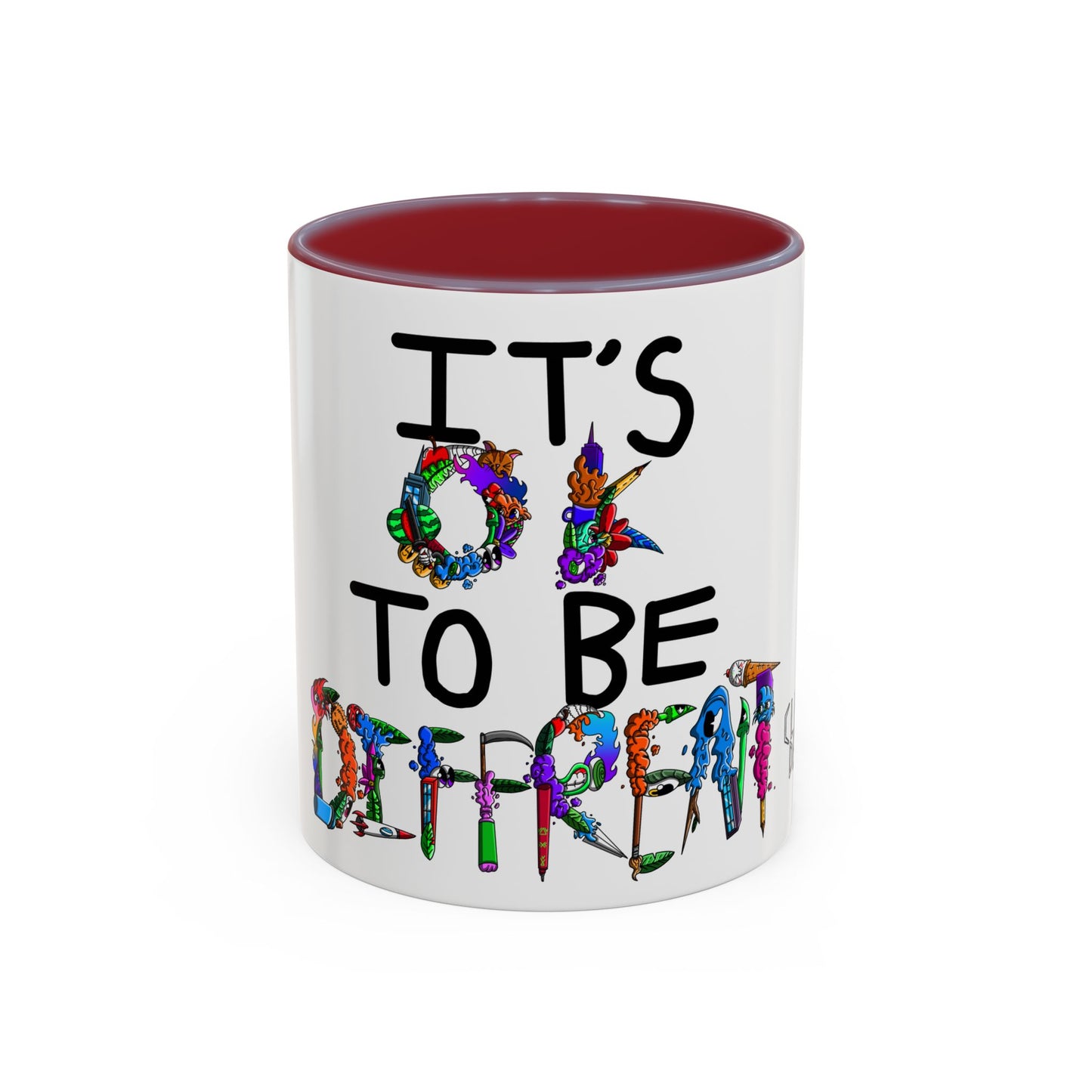 Accent Coffee Mug-Doodle It's OK to be Different