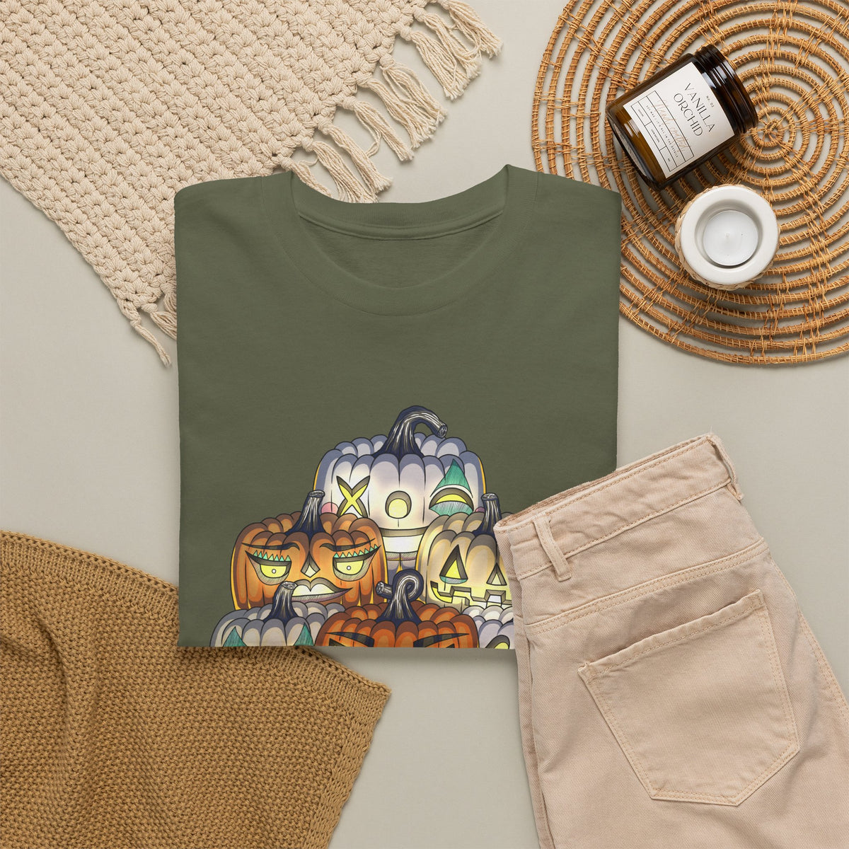 Halloween Pumpkin Unisex Heavy Cotton Tee