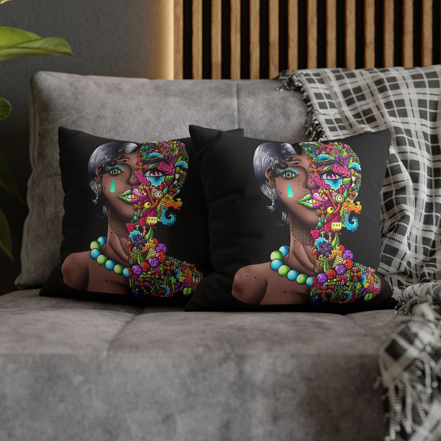 Spun Polyester Square Pillowcase