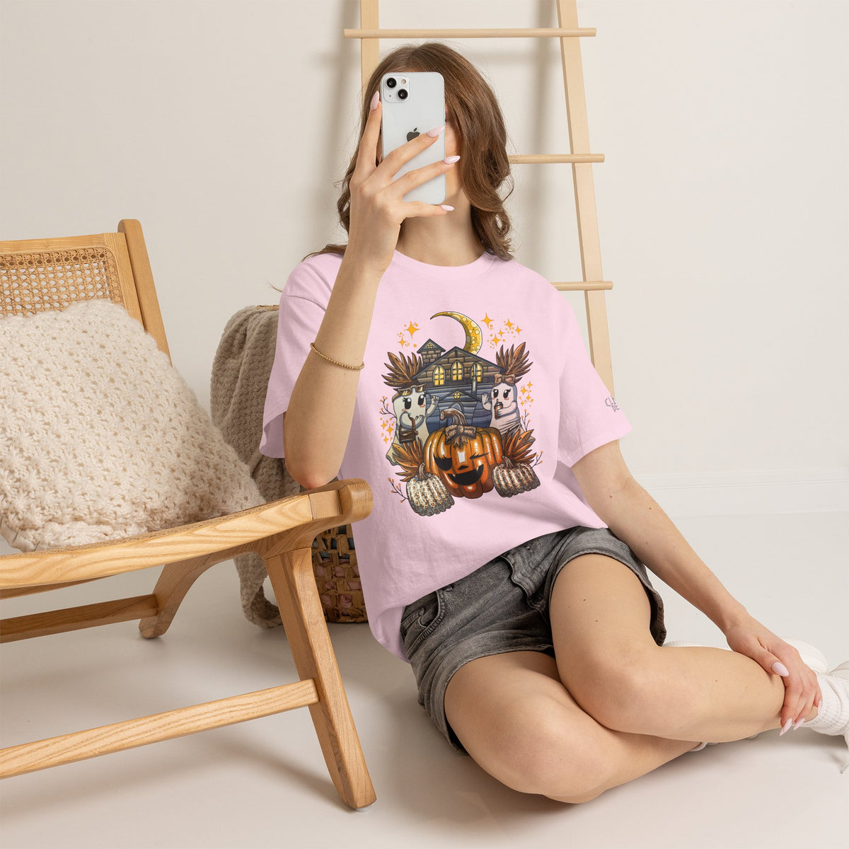 Adult Halloween Pumpkin Unisex Heavy Cotton Tee