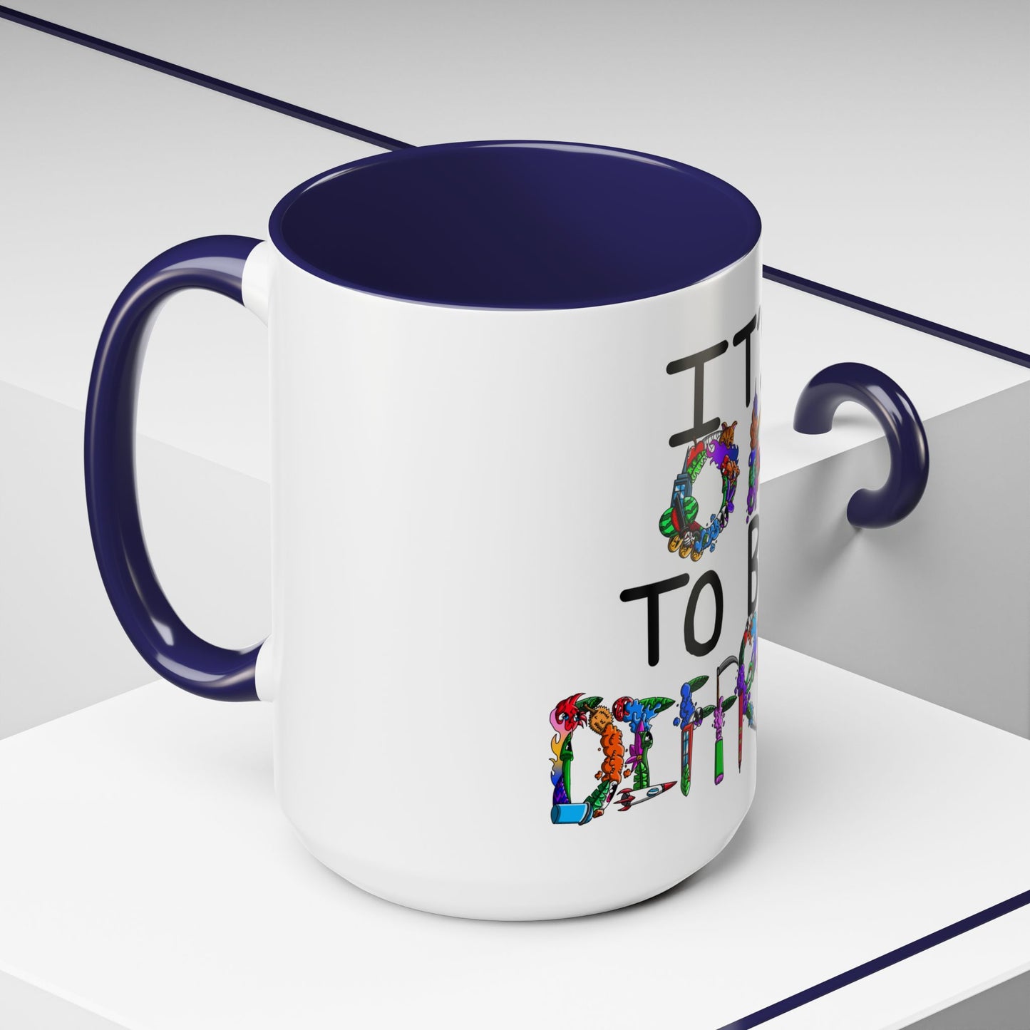 Accent Coffee Mug-Doodle It's OK to be Different