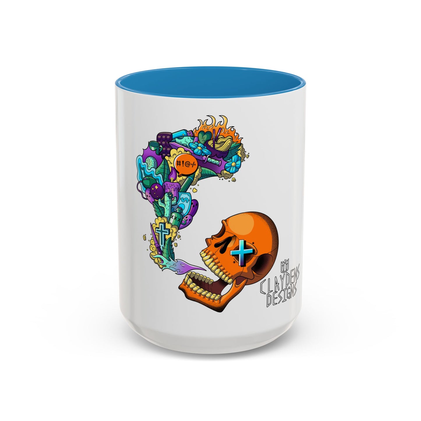 Accent Coffee Mug-Doodle Skull