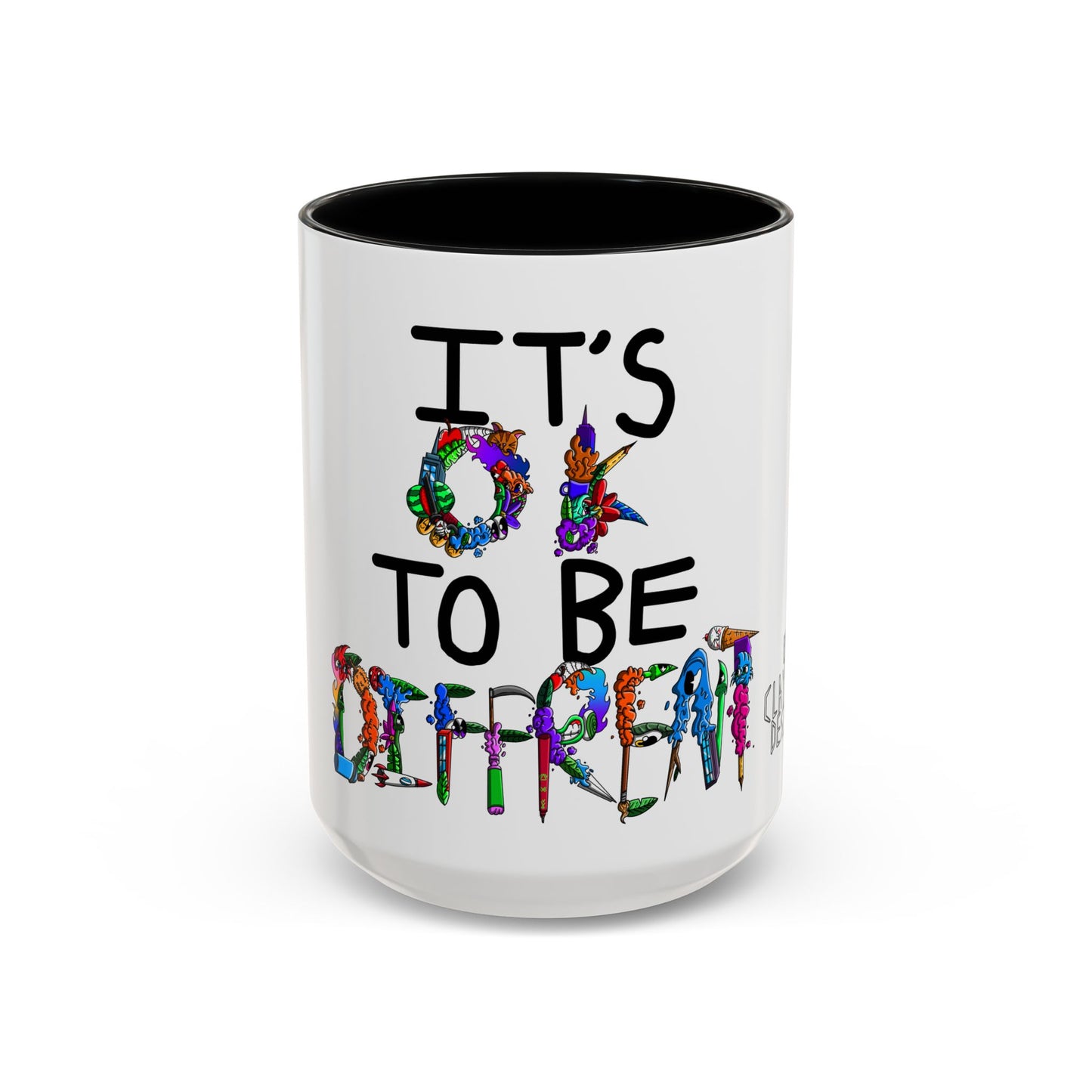 Accent Coffee Mug-Doodle It's OK to be Different