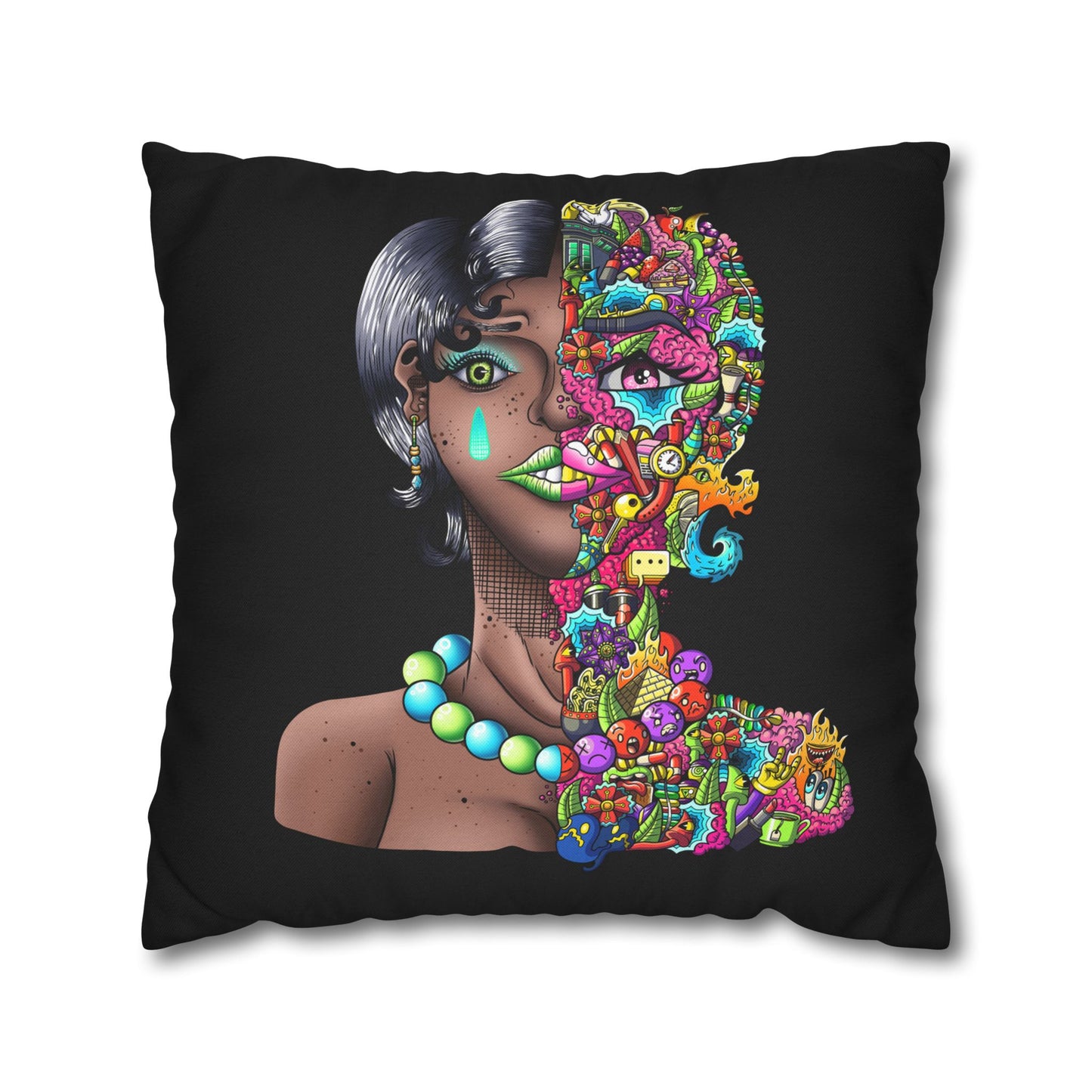 Spun Polyester Square Pillowcase