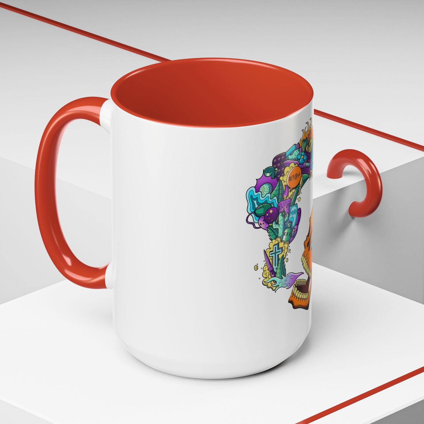 Accent Coffee Mug-Doodle Skull