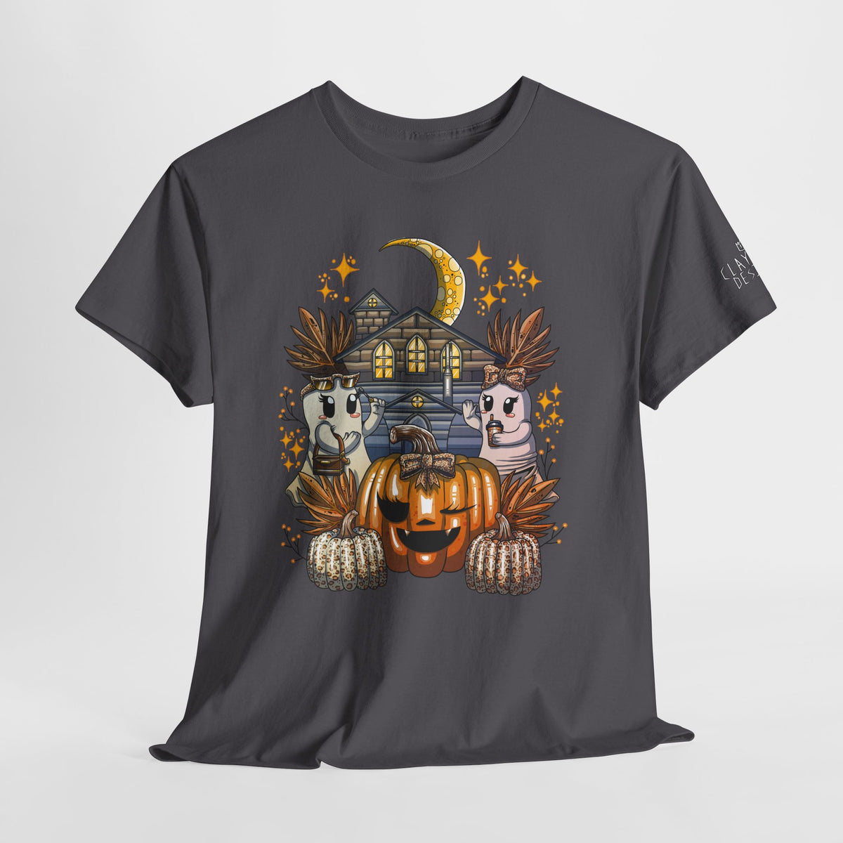 Adult Halloween Pumpkin Unisex Heavy Cotton Tee