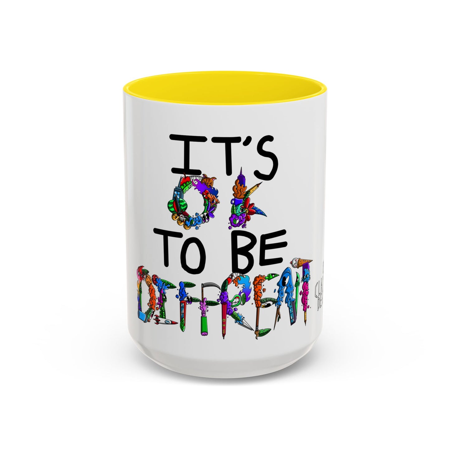 Accent Coffee Mug-Doodle It's OK to be Different